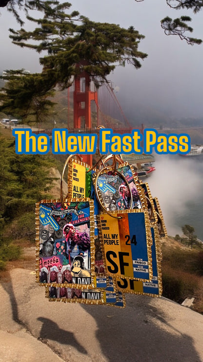 Fast Pass Earrings - Blue/Yellow